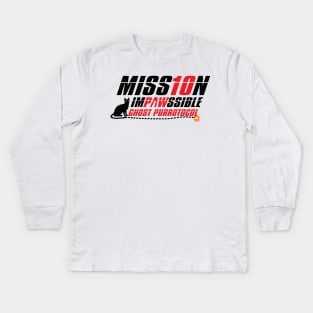 Mission Impawssible White Kids Long Sleeve T-Shirt